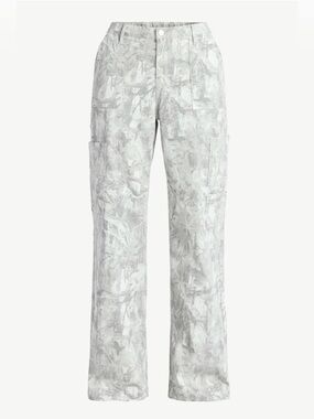 No Boundaries Gray Marble-Print Cargo Joggers